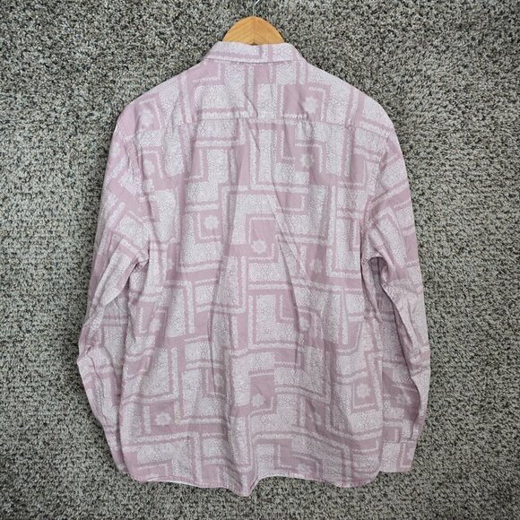 Scotch & Soda Top Womens XXL 2XL Pink Button Up Paisley Print Collared Casual - Picture 7 of 7